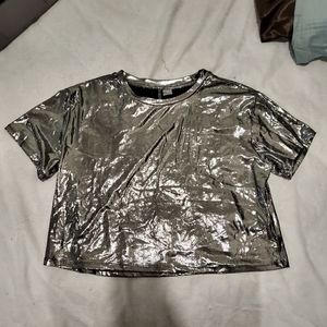 H&M metallic crop top